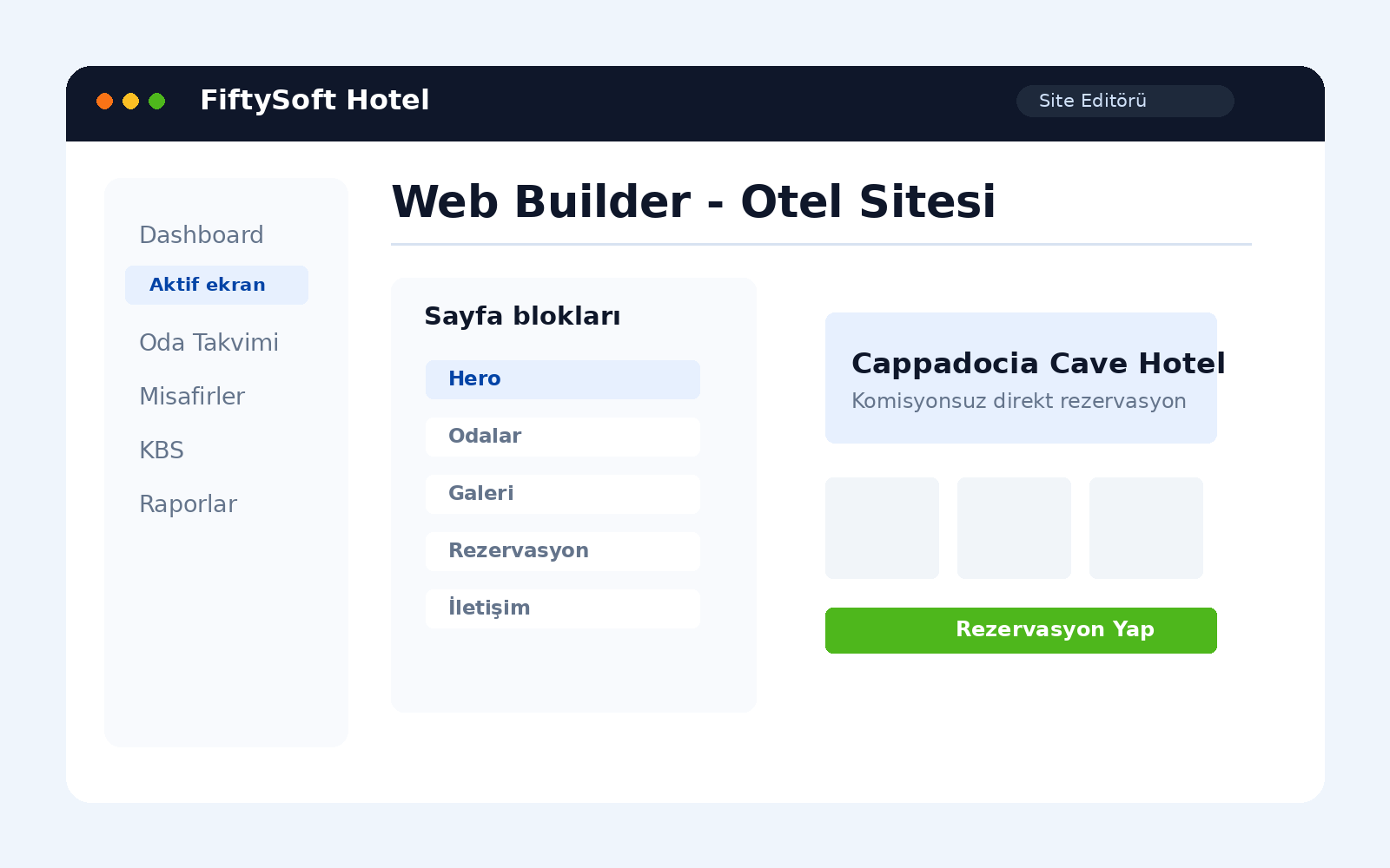 Web Builder ekran görüntüsü placeholder
